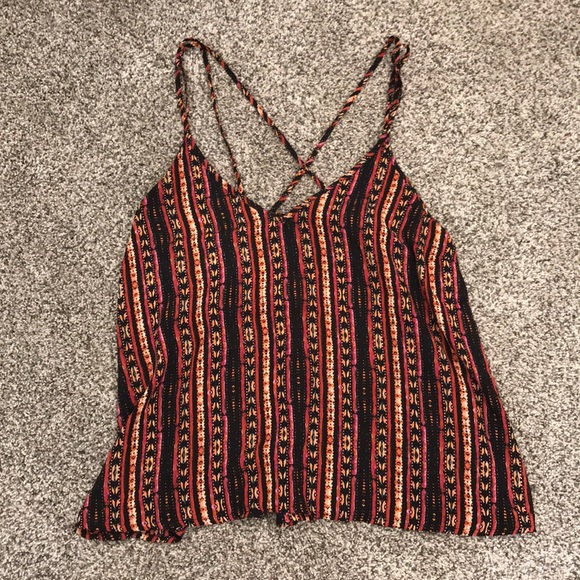Bohemian style cross back tank - Picture 1 of 5